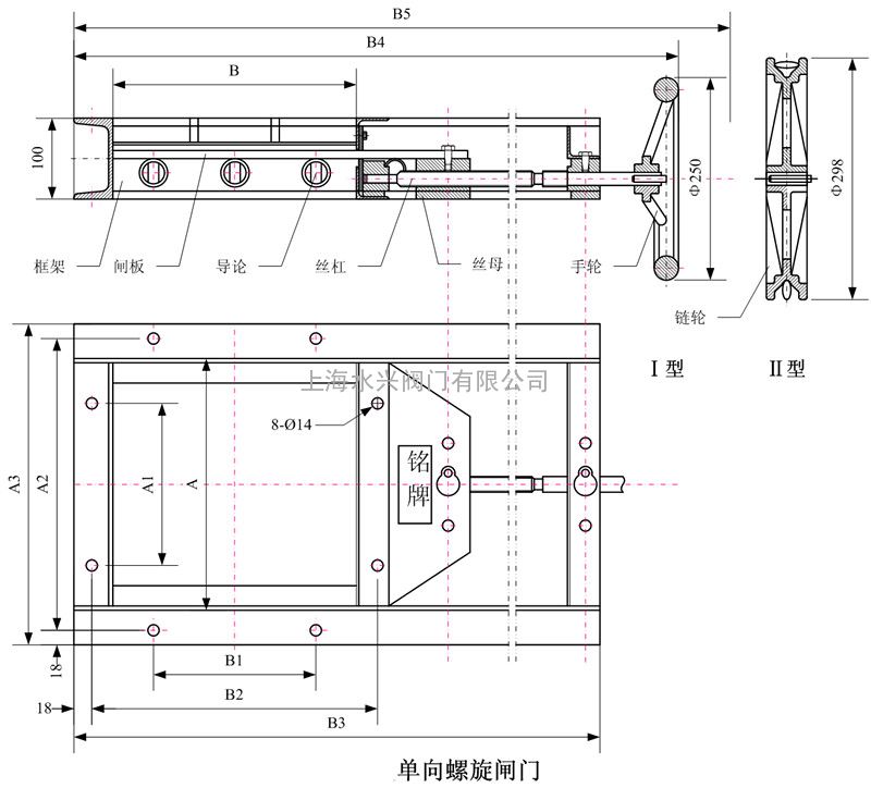 LZMS1000x1000双向手动螺旋闸门手动闸板阀插板阀(图5)
