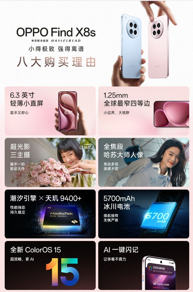 小屏旗舰手机是选OPPOFindX8s好还是选小米15更好？(图3)