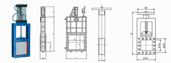 气动插板阀SQM-300技术标准及结构特点